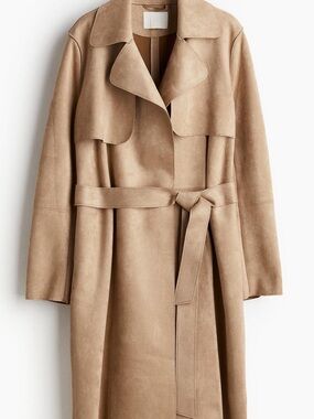H&M Classic Camel Belted Trench Coat - Women
